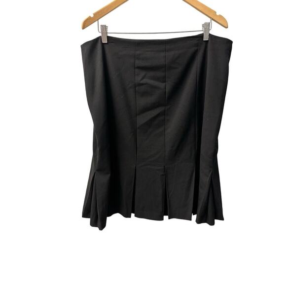 NWT AB Studio Skirt Womens Business Size 16 Black Knee Length Bottom Pleats - Picture 1 of 4